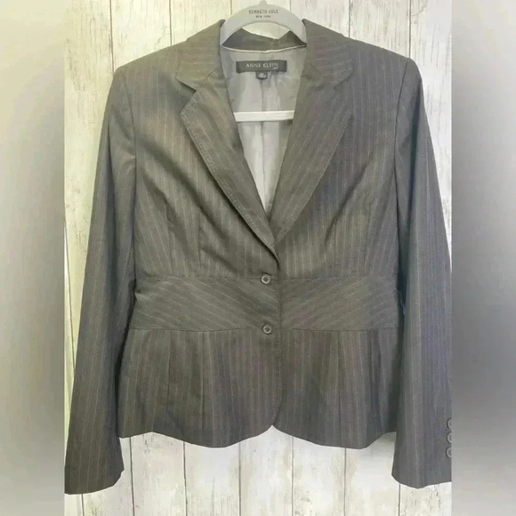 Anne Klein two piece skirt suit  size 8p brown/work/ career - Picture 6 of 16